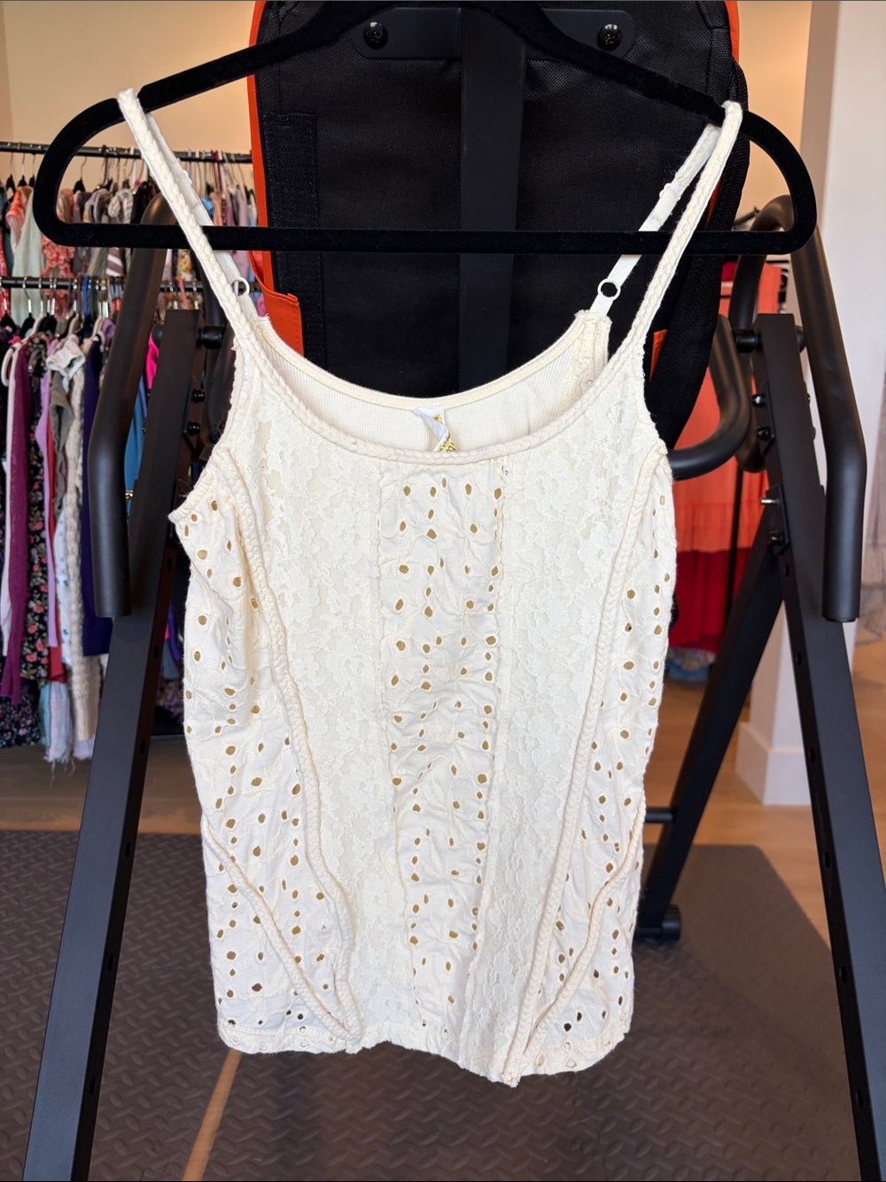 Free People Ivory Eyelet Lace Camisole Tank